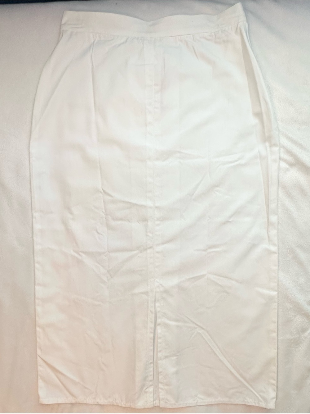 Vintage Sonia Rykiel Paris White Cotton Fitted Midi Skirt 10 NWT Henri Bendel